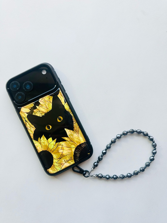 Red Floral Cat Art iPhone Case