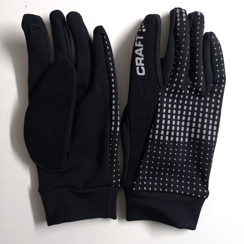 CRAFT touch screen gloves windproof warm autumn and winter men's and women's non-slip full-finger running ski riding plus velvet reflective