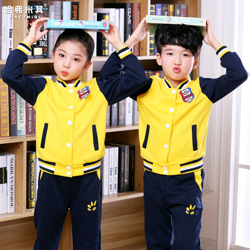Kindergarten uniforms spring and autumn primary school uniforms pure cotton college wind boys and girls class uniforms sports suit class uniforms