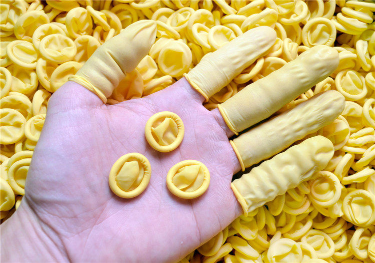 Antistatic hand fingertip beige yellow finger fingertip disposable latex rubber Lauprotect thickened hand fingertip-Taobao