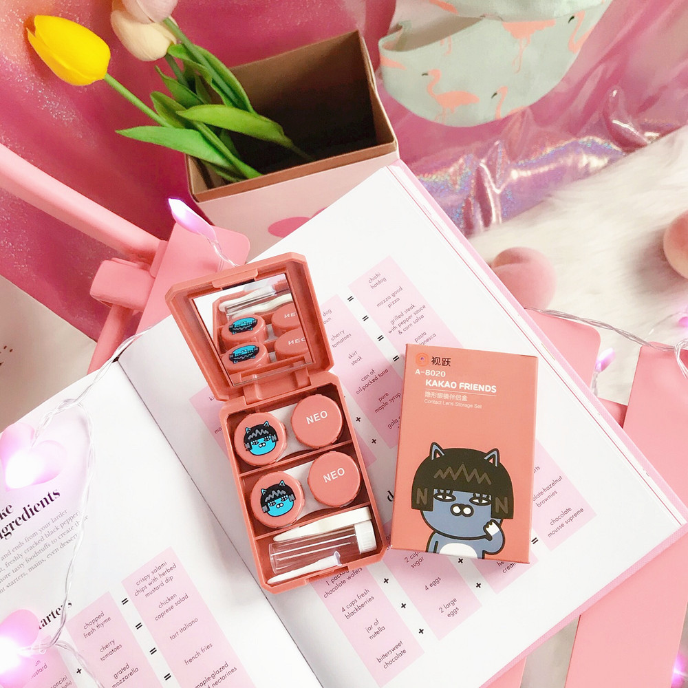 Hộp làm đẹp Ins vô hình hộp kính để đeo đàn ông du lịch cá tính đơn giản và dễ thương - Kính râm kính bảo vệ mắt