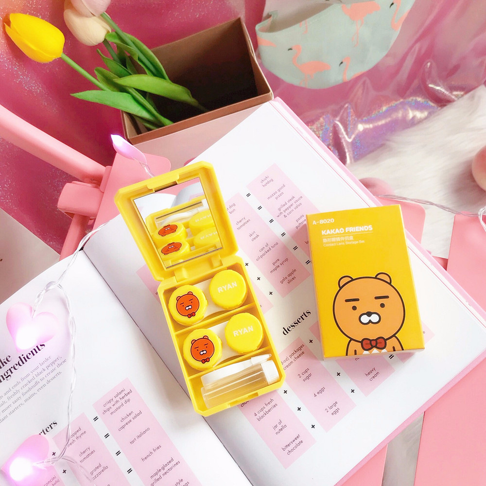 Hộp làm đẹp Ins vô hình hộp kính để đeo đàn ông du lịch cá tính đơn giản và dễ thương - Kính râm kính bảo vệ mắt