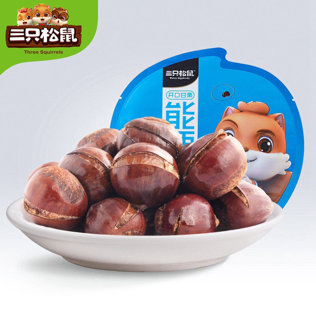 Three Squirrels Open-Shell Chestnuts 120g Bagged Specialty Nuts with Shell, Chestnuts, Snacks, Leisure Snacks
