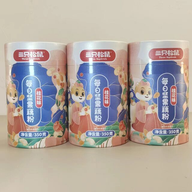 Three Squirrels Daily Nut Lotus Root Powder 350G/Canned Osmanthus-Flavored Lotus Root Powder Snack Healthy Breakfast Meal Replacement