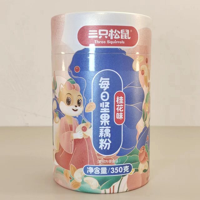 Three Squirrels Daily Nut Lotus Root Powder 350G/Canned Osmanthus-Flavored Lotus Root Powder Snack Healthy Breakfast Meal Replacement