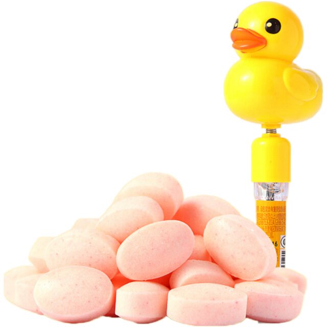 Three Squirrels, Little Frog Clapping, Little Duck Shaking Whistle, Monkey Playing Drums, Strawberry Flavored Tablet Candy, Fun, Delicious and Casual