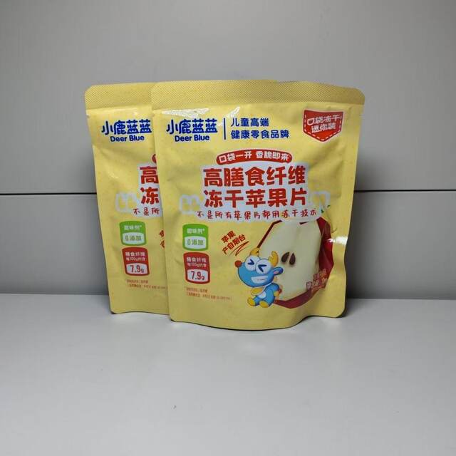 Our Little Deer Blue Snacks 3 Bags of High Dietary Fiber Freeze-Dried Apple Slices 10 Genuine Products