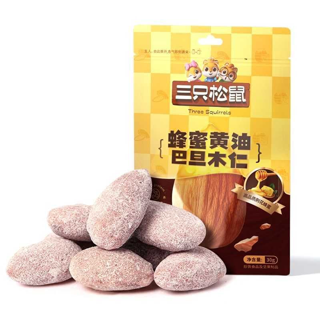 Three Squirrels_Honey Butter Almond Kernels 30G/Bag Small Package Sweet Flavored Snacks