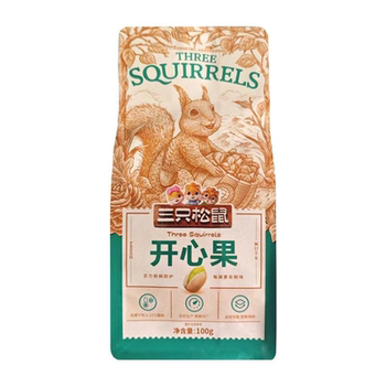Three Squirrels Pistachios 100g Bagged Snacks Nuts Daily Nuts Leisure Snacks for Pregnant Women Roasted Nuts and Dried Fruits