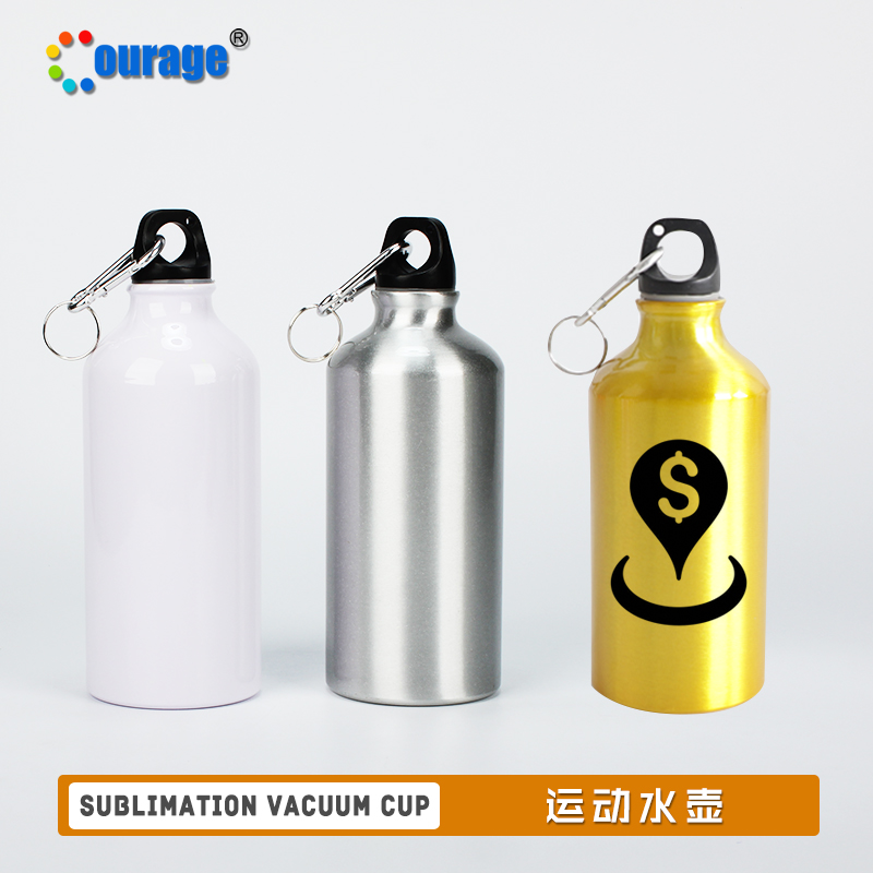 Thermal Transfer Supplier Blank Heat Transfer Aluminum Pot Silver White Tuhao Gold Sports Kettle 500ml 600ml
