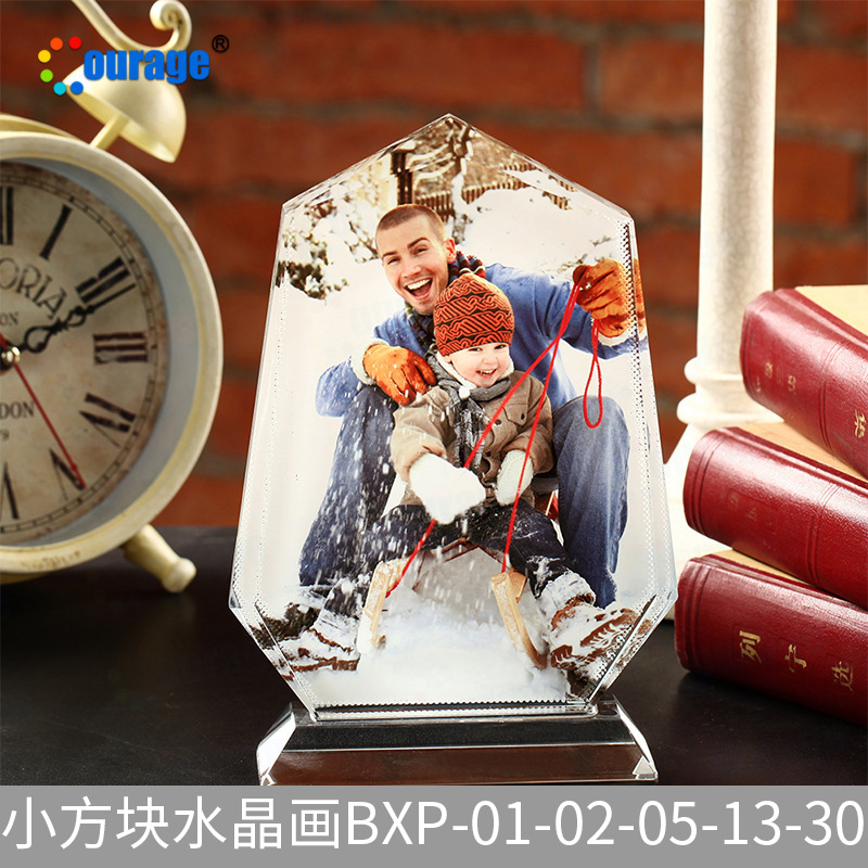 Thermal Transfer K9 Crystal Screen Pendulum Pieces Large Han Crystal Pendulum Table Wedding Dress Photo Photo Gallery Photo Frame Glass Process Gift Hem Accessories