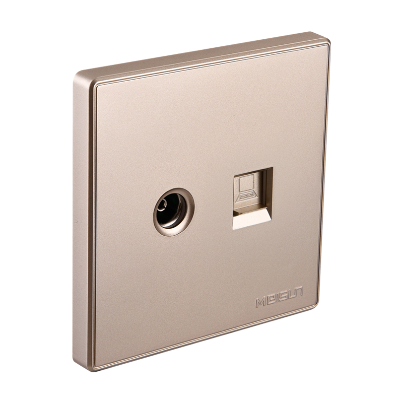 Beauty Champ Switch Socket Q5 TV Network Route Socket TV Socket computer Internet socket Eight-wire computer socket