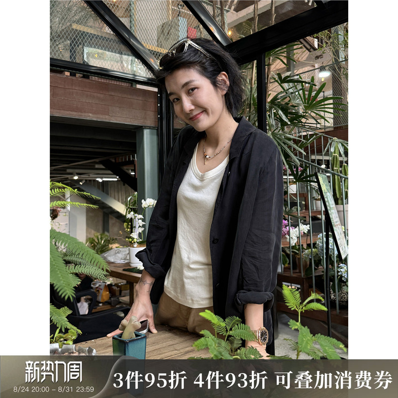Langqing【Kongchan】Black Cupro Thin Jacket for Women 2026 New Early Autumn Air Conditioning Shirt Long Sleeve Blazer Langqing【Kongchan】Black Cupro Thin Jacket for Women 2026 New Early Autumn Air Conditioning Shirt Long Sleeve Blazer