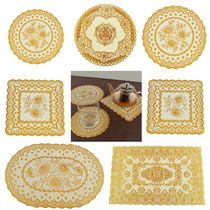  PVC Hot Gold Dining Mat Cup Cushion Bowl Mat Smoke Cylinder Cushion Tray Cushion Eu Style Dining Cushion Heat Insulation Mat Vase Decoration Cushion