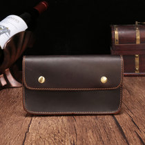 Mad Mapi Handmade Long phone bag Multi-function Leather Purse Retro Hand Grip Bag Bull Leather Sport Wearing Leather Strap Bag