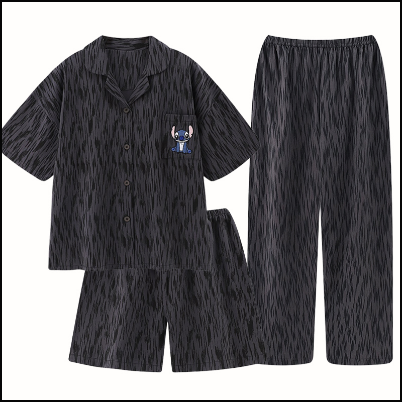 ins Pure Cotton Pajamas for Women, Summer Short-Sleeved Shorts, 2026 New Style Couple's Three-Piece Set, Loungewear for Men, Spring and Autumn ins Pure Cotton Pajamas for Women, Summer Short-Sleeved Shorts, 2026 New Style Couple's Three-Piece Set, Loungewear for Men, Spring and Autumn