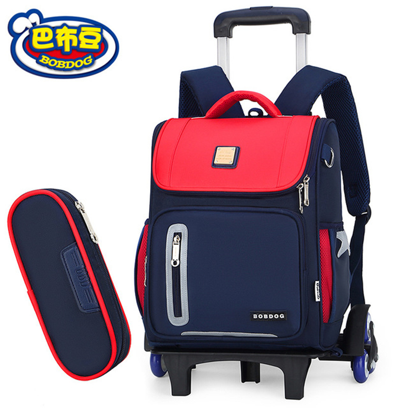 Babu Bean primary school student trolley school bag boy one two three four grade children's load-reducing backpack detachable stairs