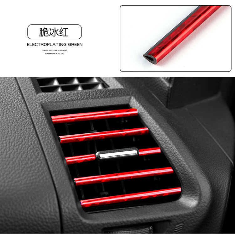 Xe điều hòa không khí ổ cắm trang trí dải clip sửa đổi cung cấp nội thất hình chữ U mạ màu cửa thoát khí lưỡi sáng dải - Ô tô nội thất Accesseries vật trang trí xe ô tô