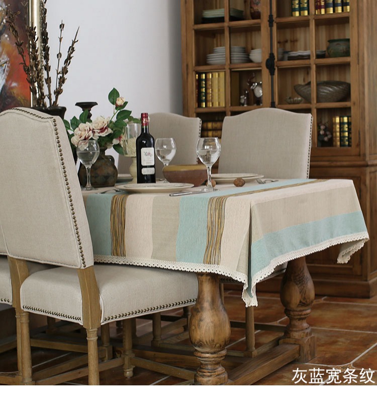 Tùy chỉnh đơn giản Bắc Âu Sọc Địa Trung Hải Vải Vải Vải Khăn trải bàn Khăn trải bàn Hình chữ nhật Vải Bàn cà phê - Khăn trải bàn khăn trải bàn caro