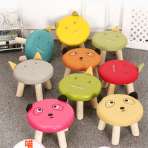 Stool home small small bench ins Net Red personality creative fashion starter shoe stool cartoon solid wood chair