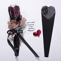 Little florist diamond heart single branch bag Floral packaging Teachers Day bouquet bag Valentines Day rose shop packaging materials
