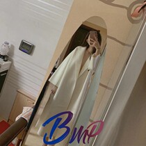 100% pure cashmere cream white New thick double-sided creamy white cashmere fabric coat clothing fabric
