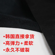 Black imported pu leather fabric autumn and winter style plus Velvet High-elastic pu leather fabric clothing stretch on all sides