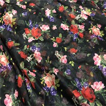 Japanese and Korean fashion big brand broken flowers explosive chiffon fabric dress shirt T-shirt and other fabrics