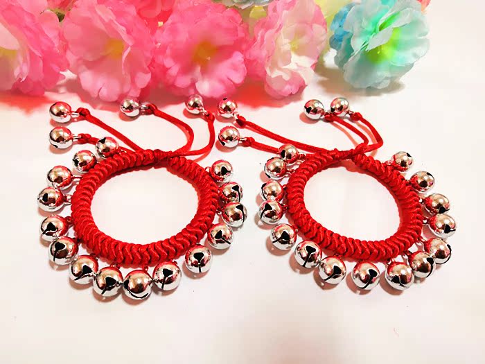 Năm sinh, dây đỏ, chuông, mắt cá chân, mắt cá chân, người lớn, trẻ em, trẻ em, học sinh, sáu, một, nhảy múa, đổ chuông, - Vòng chân lắc chân vàng trắng