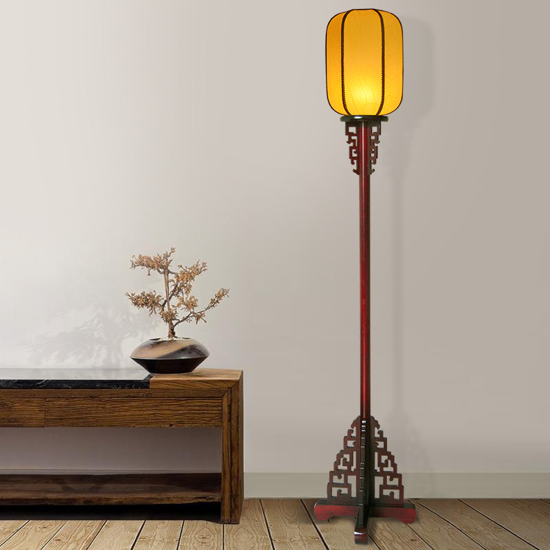 Chinese imitation antique floor lamp meditation solid wood making room bedroom dining room Restaurant wall corner headboard retro road leading vertical palace lamp-Taobao
