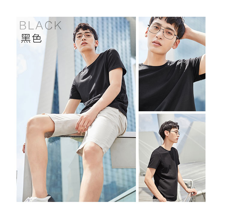 Áo thun nam tay ngắn Senma 2018 hè mới nam chất liệu cotton trắng cổ tròn yêu thích áo thun tay dài áo form rộng nam