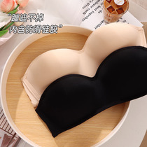 Shoulder strap lingerie female transparent invisible anti-slip coalesch with small breasted back smear plethora of young girl thin and wrapped in chest and summer