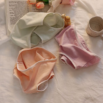 High waist young girls underwear pure cotton lift hip to collect small belly full cotton antibacterial big code thin and pure color triangular shorts