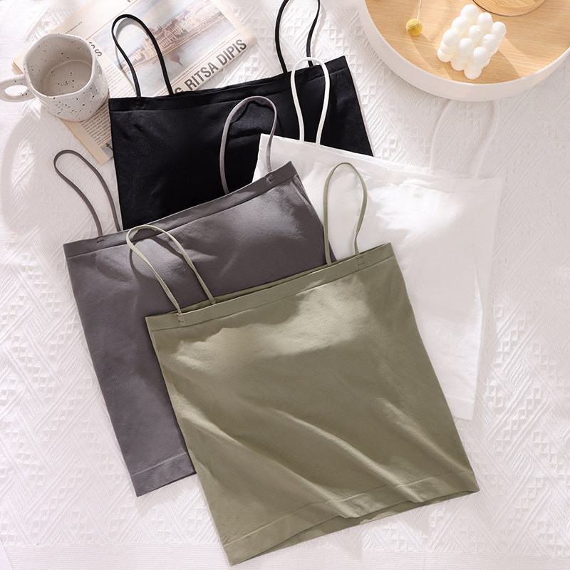 Straight shoulder beauty back harness vest woman with chest cushion outside wearing inner hitch underwear small crowdbeating bottom wrapped chest blouse summer