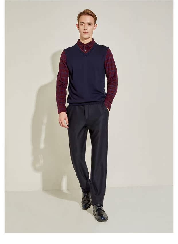 Thông báo Bird Cardigan Mùa thu Áo sơ mi nam Cổ áo Slim Two Piece Hàng dệt kim Nam Colorblock Áo thun dài tay - Hàng dệt kim áo gile nam