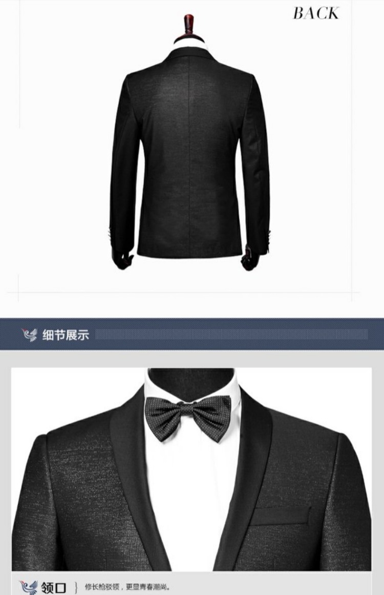 Baoxin Bird chính hãng Thời trang nam phù hợp với Set Slim Silk Wedding Suit Wool Silk Metal Buckle quần tây nam đẹp