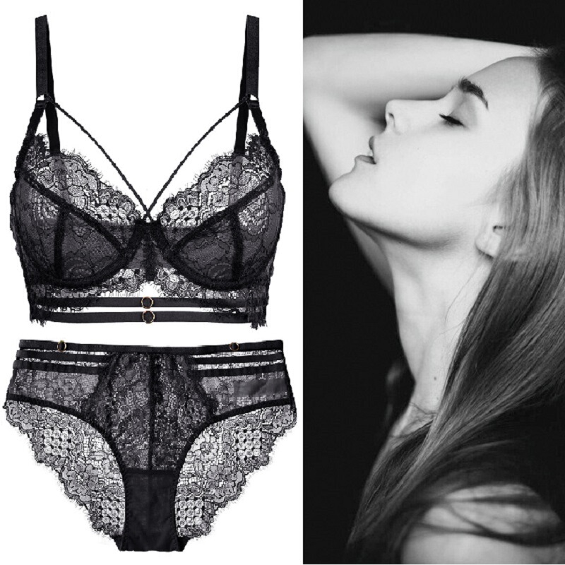 2025 Victoria's New Sexy Lace Bra Set Secret Plus Size Thin Transparent Women's Lingerie Bra