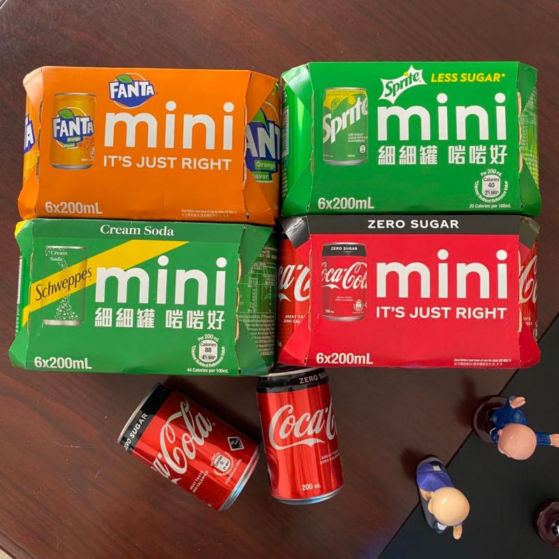 Mini Coke Lemon Soda Fanta Cream Spicy Ginger Soda 200mlX6 cans imported from Hong Kong