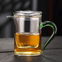 New over-brewed tea thick pot glass bubble plus high temperature resistant tea brewing device with filter black tea brewing office tea cup small flower