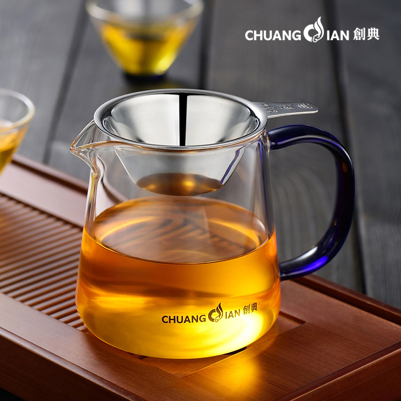 Elegant glass Gongcup Grand fair cup thickened filter tea cup with 304 stainless steel tea leakage tea machine tea sea