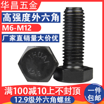  12 Class 9 outer hexagonal screw full tooth high strength outer hexagonal full wire extended bolt screw M6M8M10M12