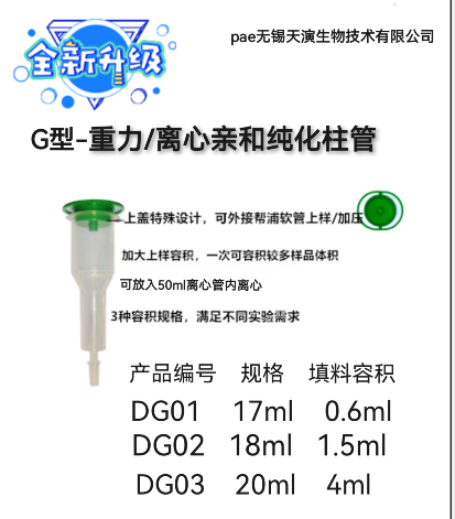G型-重力柱/离心式亲和纯化柱管，17ml/18ml/20ml三种规格