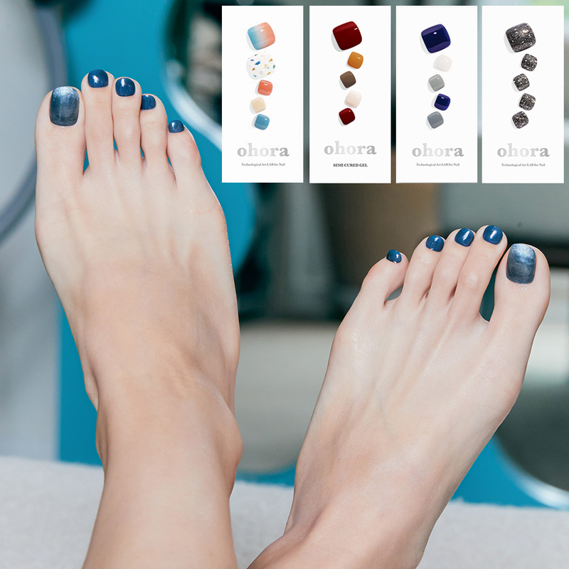 Need a Curing Lamp, Korean Ohora Nail Stickers, Long-Lasting Semi-Cured Phototherapy Nail Stickers, Uv Gel Toenail Stickers, Foot Stickers