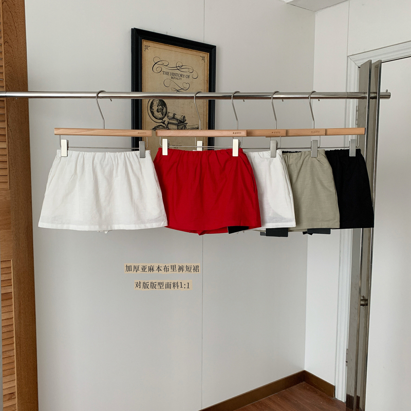 Good Morning! This Issue Is Highly Recommended! !Super Versatile Linen Skirt» 100% Thick Linen Fabric Skirt with Built-In Shorts Fanfan