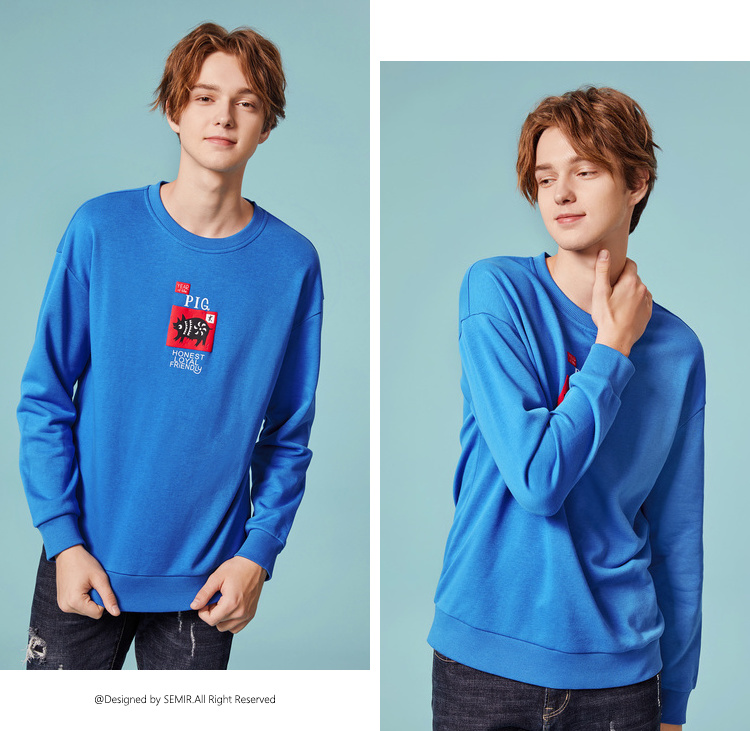 卫 2018 mùa thu nam cổ tròn khoe gió khoác ngoài phiên bản Hàn Quốc của áo sơ mi oversize thủy triều áo hoodie nam trắng