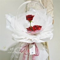 Белая бумага из красной розы+лепестки