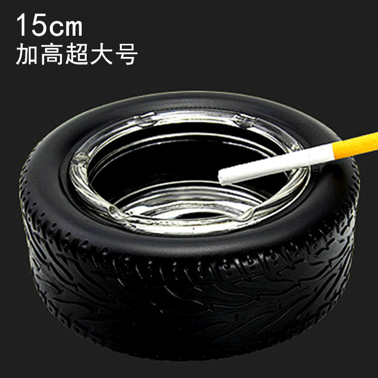 Rubber Tire Cigarette Ash Trays Glass Personality Home Creative Industrial Wind Smoke Cylinders Living-room Bar Trend Multipurpose Pendulum