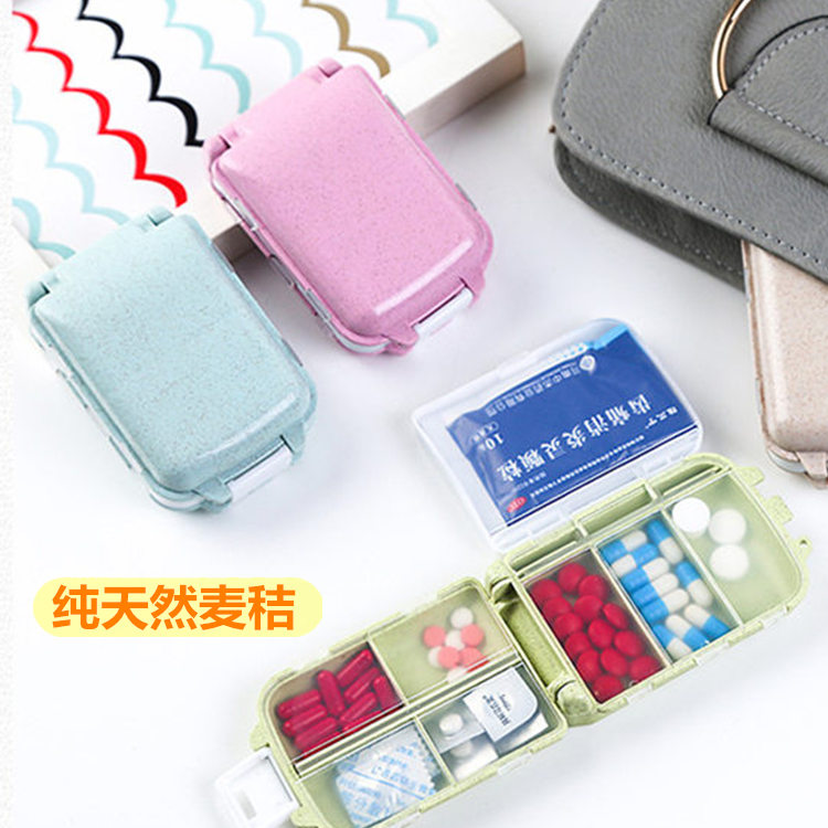 Portable small pill box mini pack portable sealed one week pill box Japanese travel medicine pill storage box