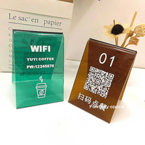 ins Korean coffee shop acrylic color table card triangle table card promotion double-sided stand display custom