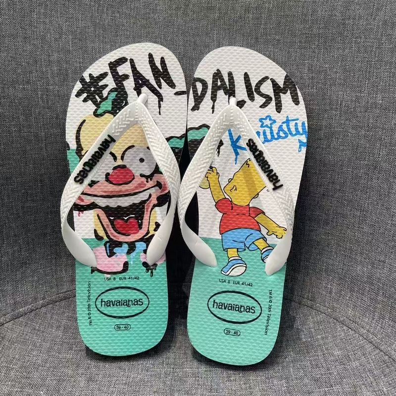 Foreign Trade Export Brazilian Flip-Flops for Outdoor Wear, Flat Heel, Anti-Slip, Casual Summer Printed Beach Slippers
